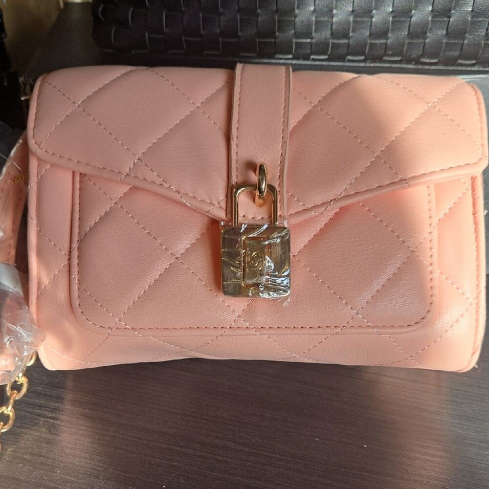 Bebe Elegant Pink Quilted Women's Crossbody Bag NWT Retail $89